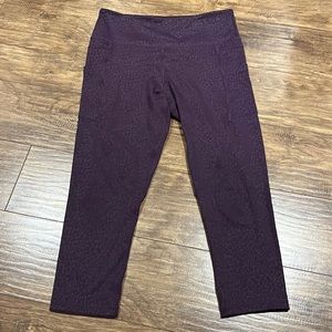 ZYIA purple on purple animal print pattern cropped leggings